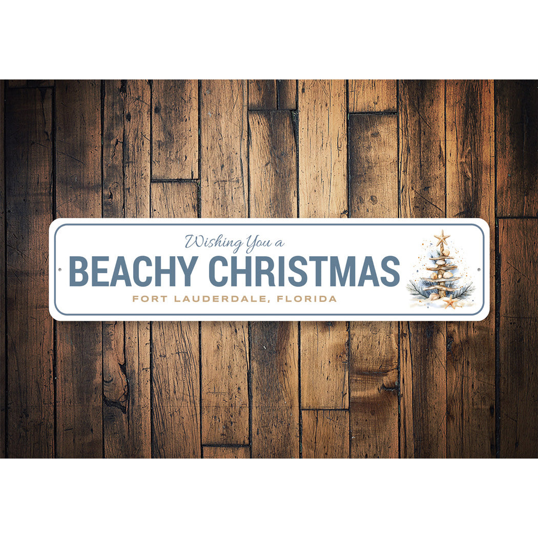 Wishing You A Beachy Christmas Fort Lauderdale Florida Sign