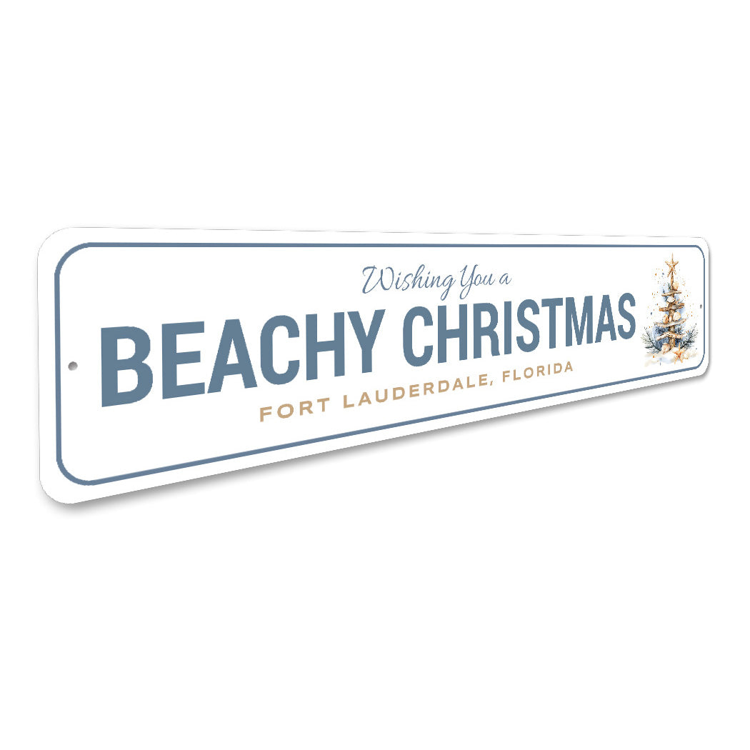 Wishing You A Beachy Christmas Fort Lauderdale Florida Sign