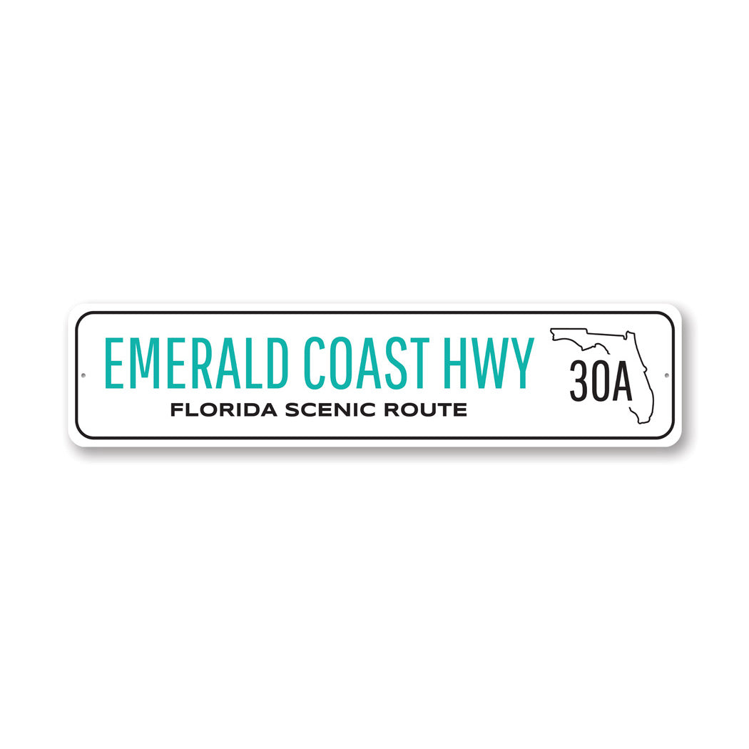 Emerald Coast Highway 30A Florida Scenic Route Sign