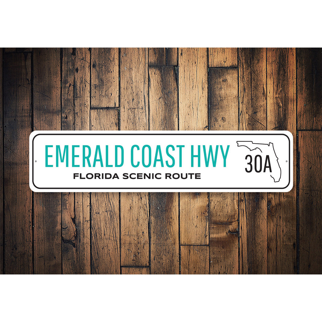 Emerald Coast Highway 30A Florida Scenic Route Sign