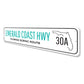 Emerald Coast Highway 30A Florida Scenic Route Sign