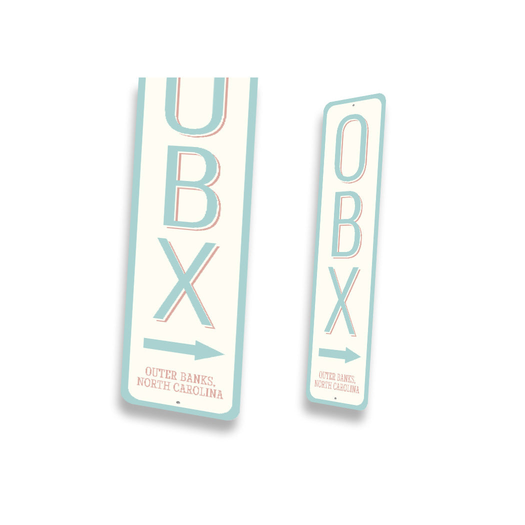 OBX Outer Banks North Carolina Direction Arrow Sign