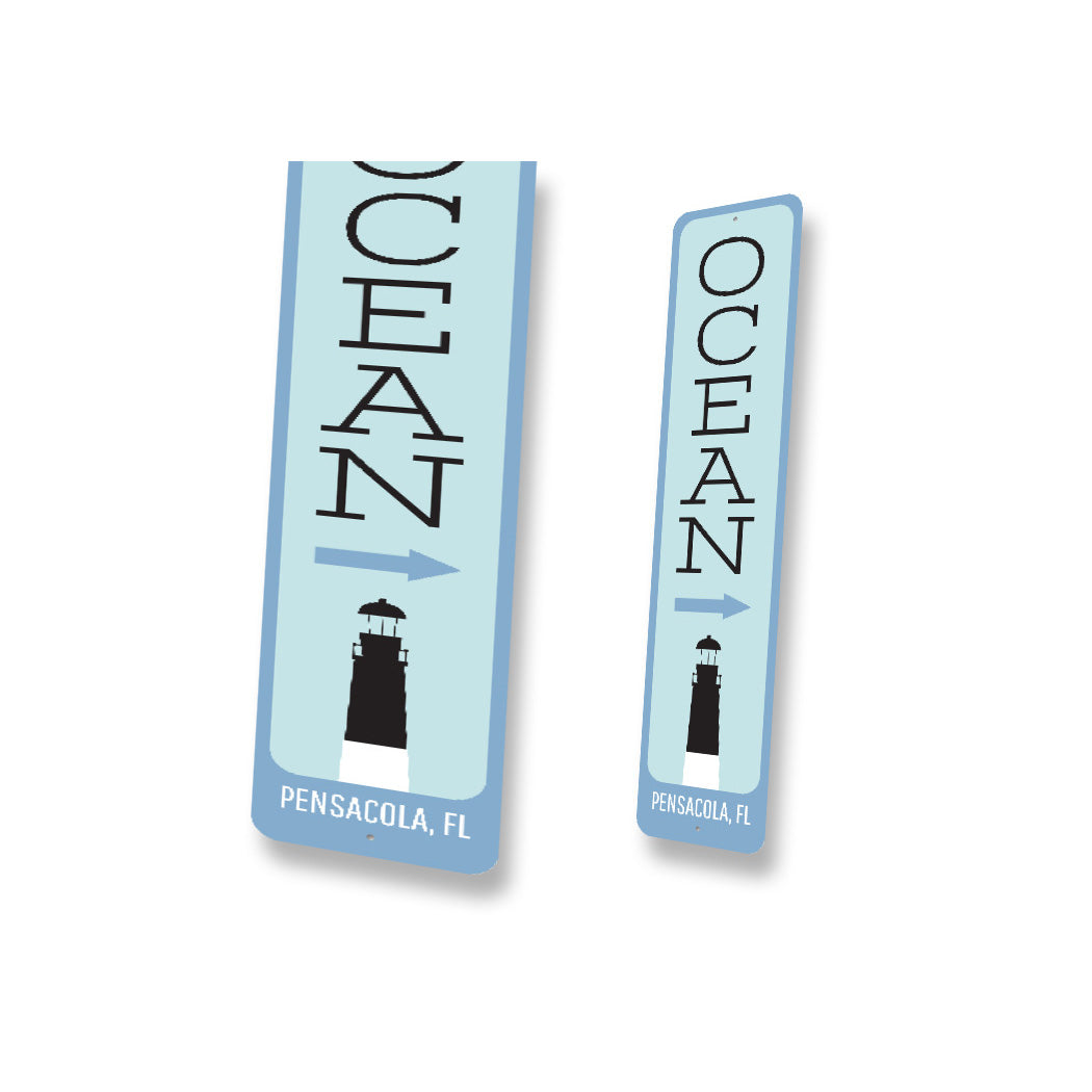 Pensacola Florida Ocean Lighthouse Direction Sign