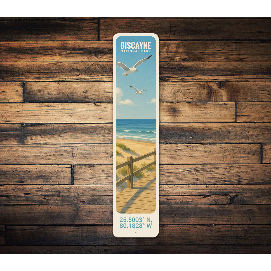 Biscayne National Park Coordinates Seagulls Sign