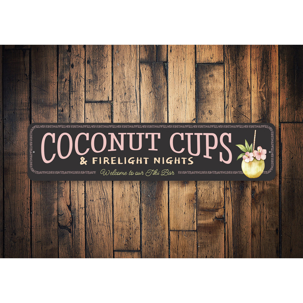 Coconut Cups And Firelight Nights Welcome To Our Tiki Bar Sign