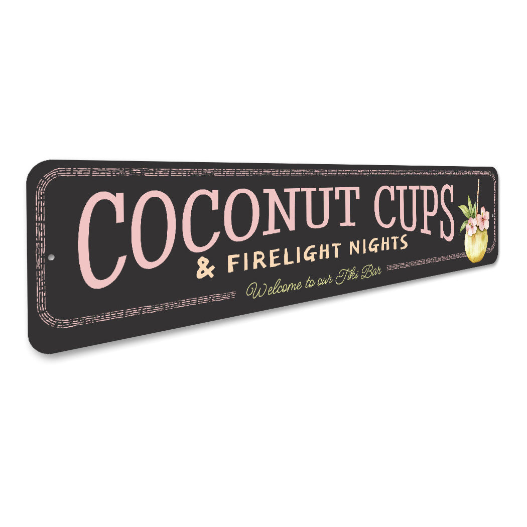 Coconut Cups And Firelight Nights Welcome To Our Tiki Bar Sign