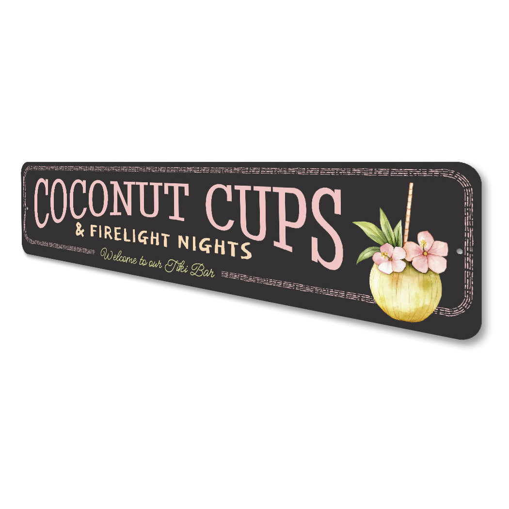 Coconut Cups And Firelight Nights Welcome To Our Tiki Bar Sign
