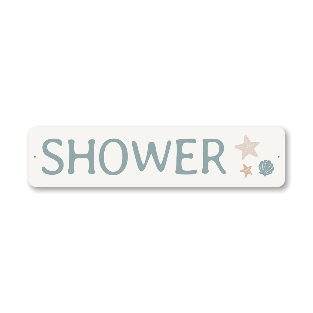 Shower Starfish And Seashells Sign