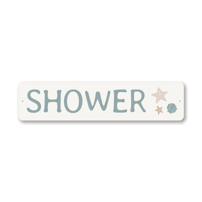 Shower Starfish And Seashells Sign