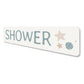 Shower Starfish And Seashells Sign