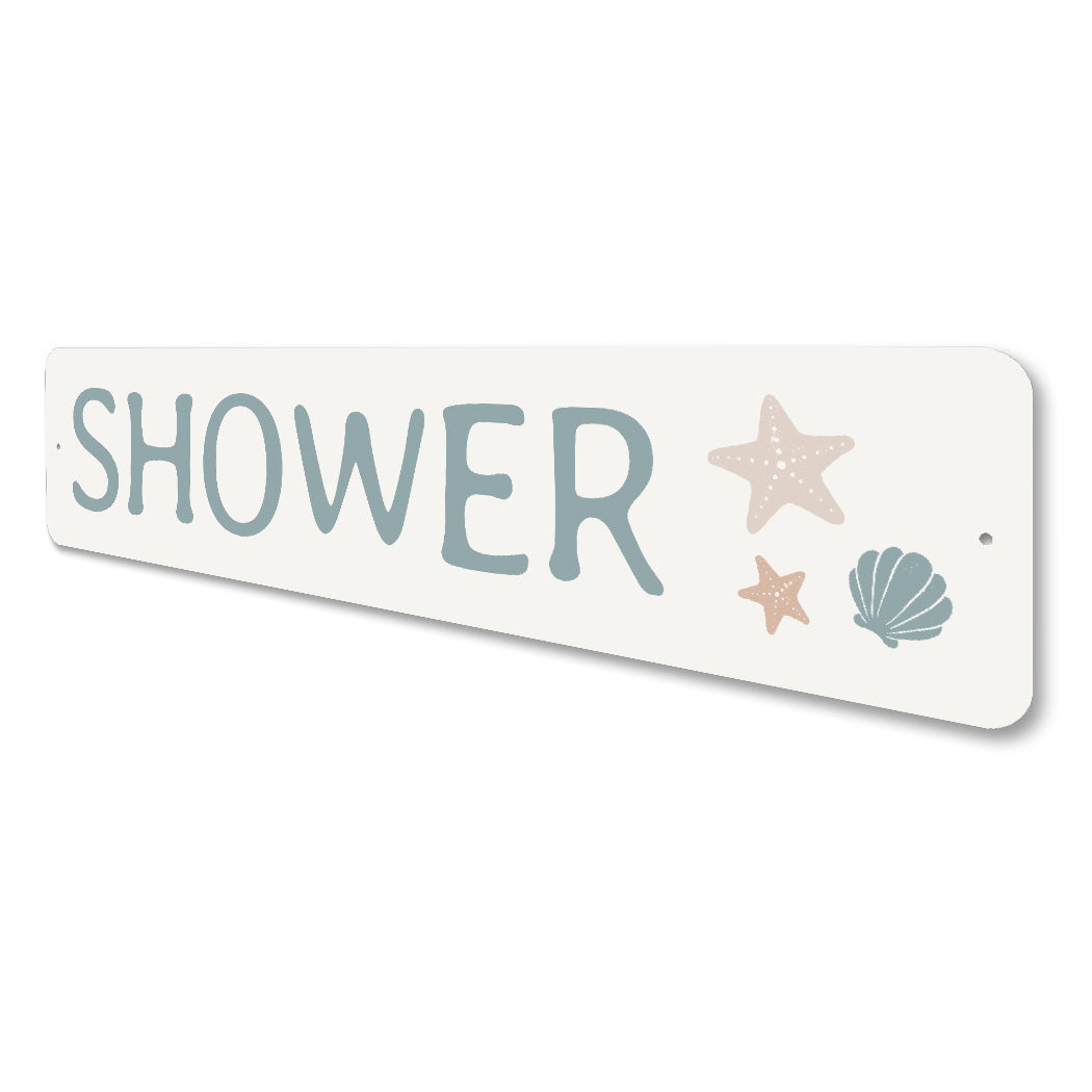 Shower Starfish And Seashells Sign