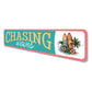 Chasing Waves Surfboard Sign
