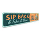 Sip Back And Take It Slow At The Tiki Bar Sign
