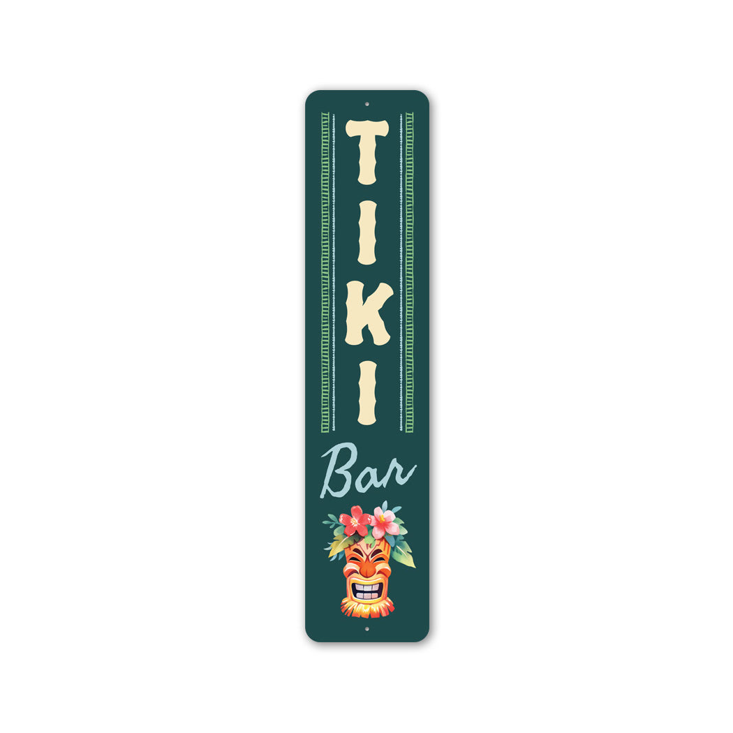 Tiki Bar Mask With Flowers Sign