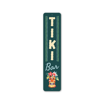 Tiki Bar Mask With Flowers Sign