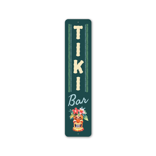Tiki Bar Mask With Flowers Sign