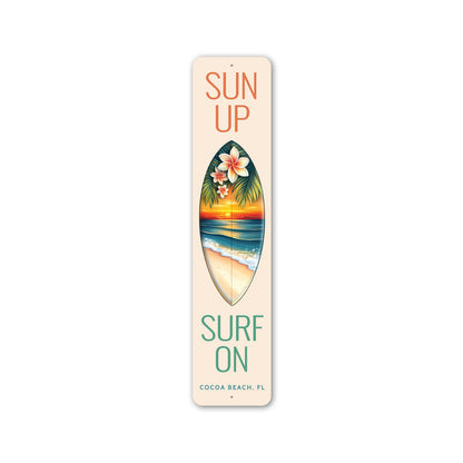 Sun Up Surf On Cocoa Beach Florida Surfboard Sign