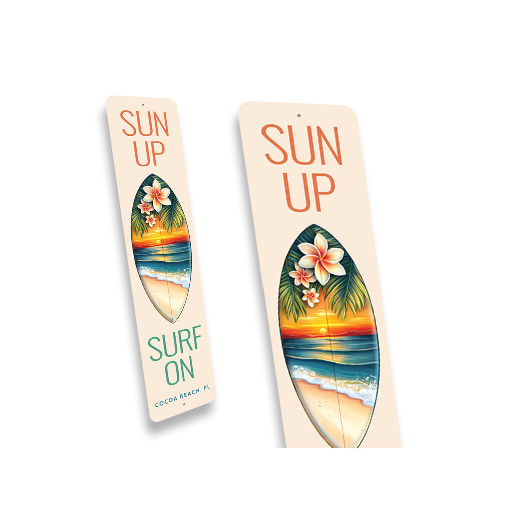 Sun Up Surf On Cocoa Beach Florida Surfboard Sign