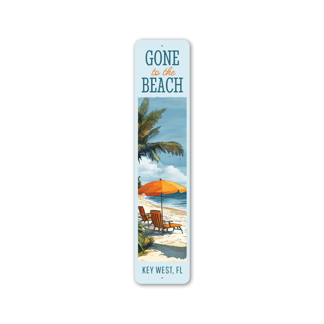 Gone To The Beach Key West Florida Umbrella Sun Chair Sign