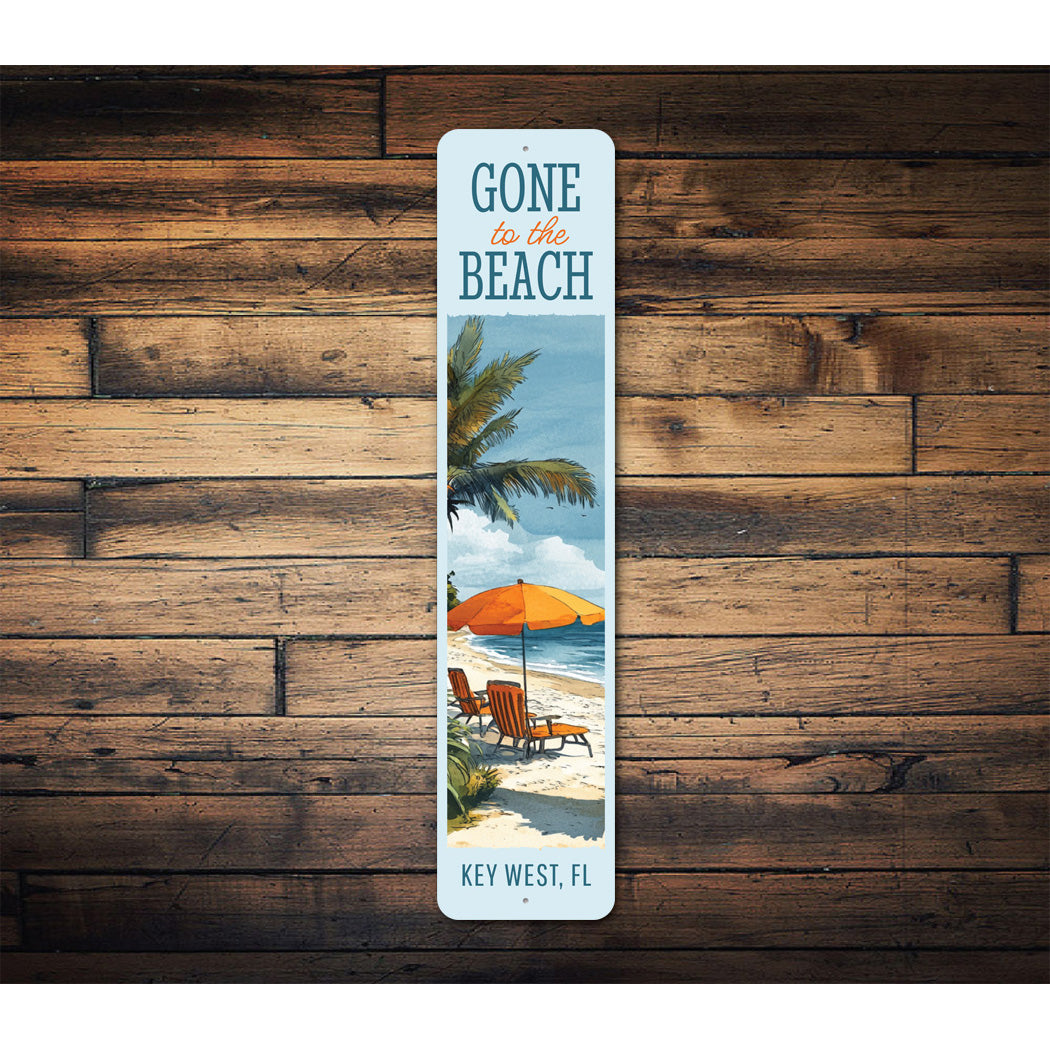 Gone To The Beach Key West Florida Umbrella Sun Chair Sign