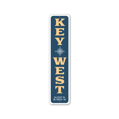 Key West Compass Coordinates Sign
