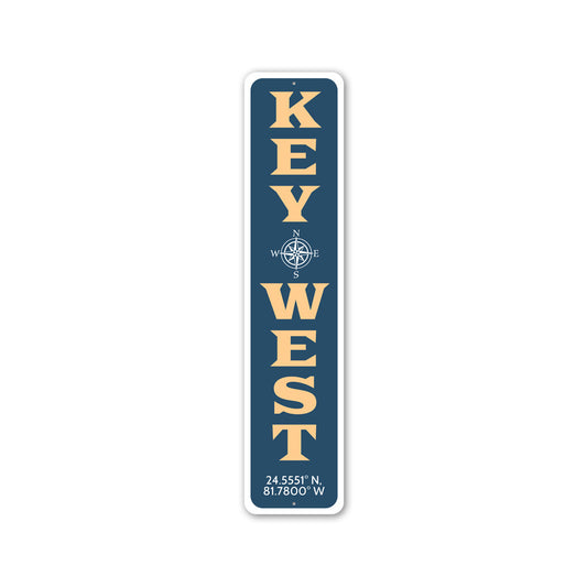 Key West Compass Coordinates Sign