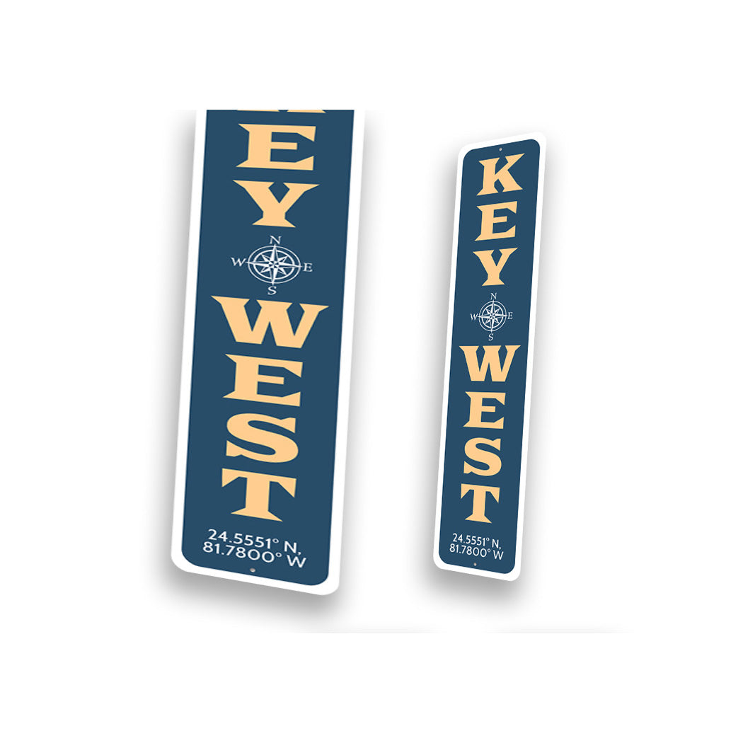 Key West Compass Coordinates Sign