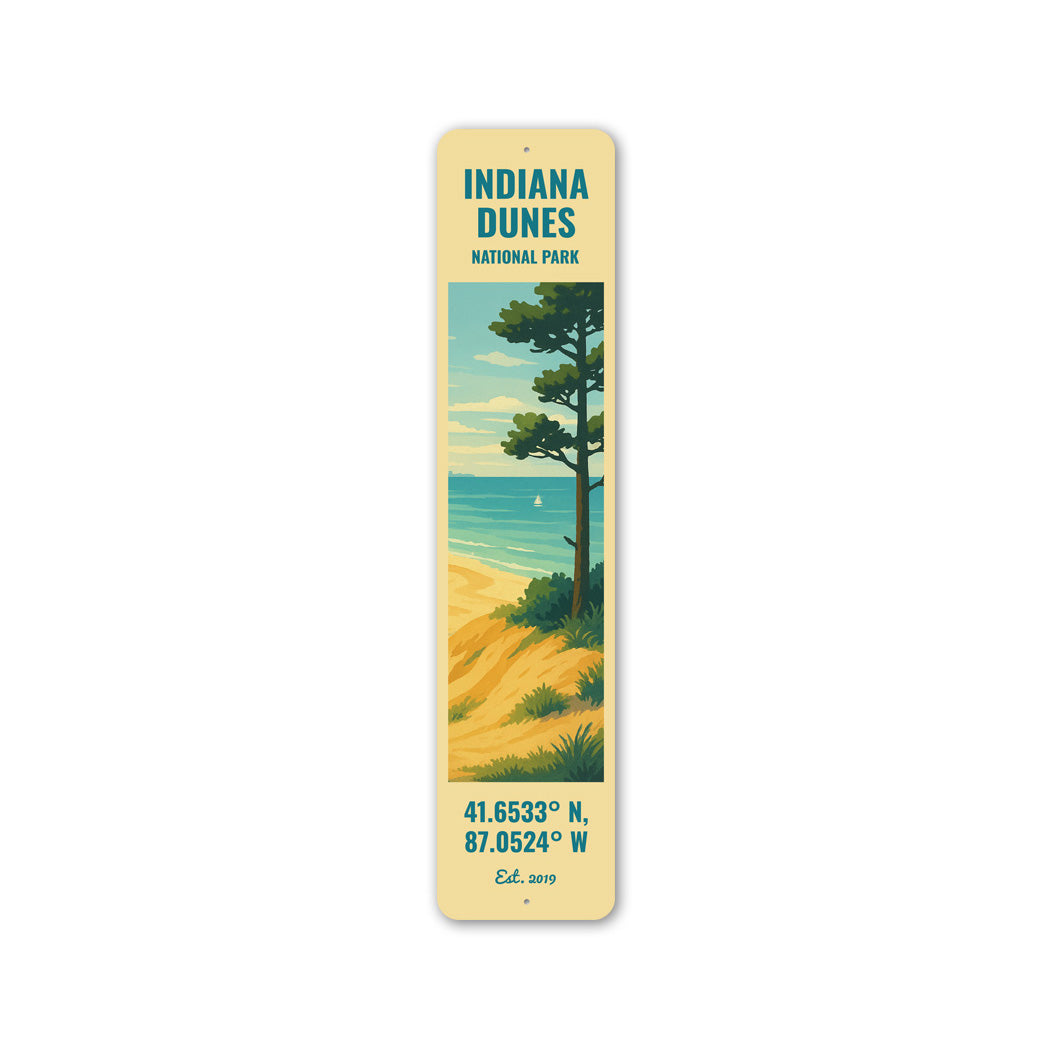 Indiana Dunes National Park Coordinates Established 2019 Sign