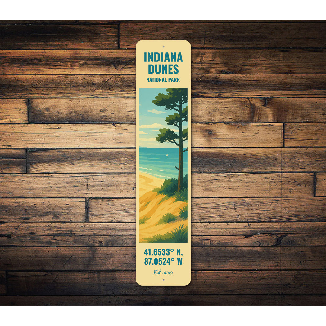 Indiana Dunes National Park Coordinates Established 2019 Sign