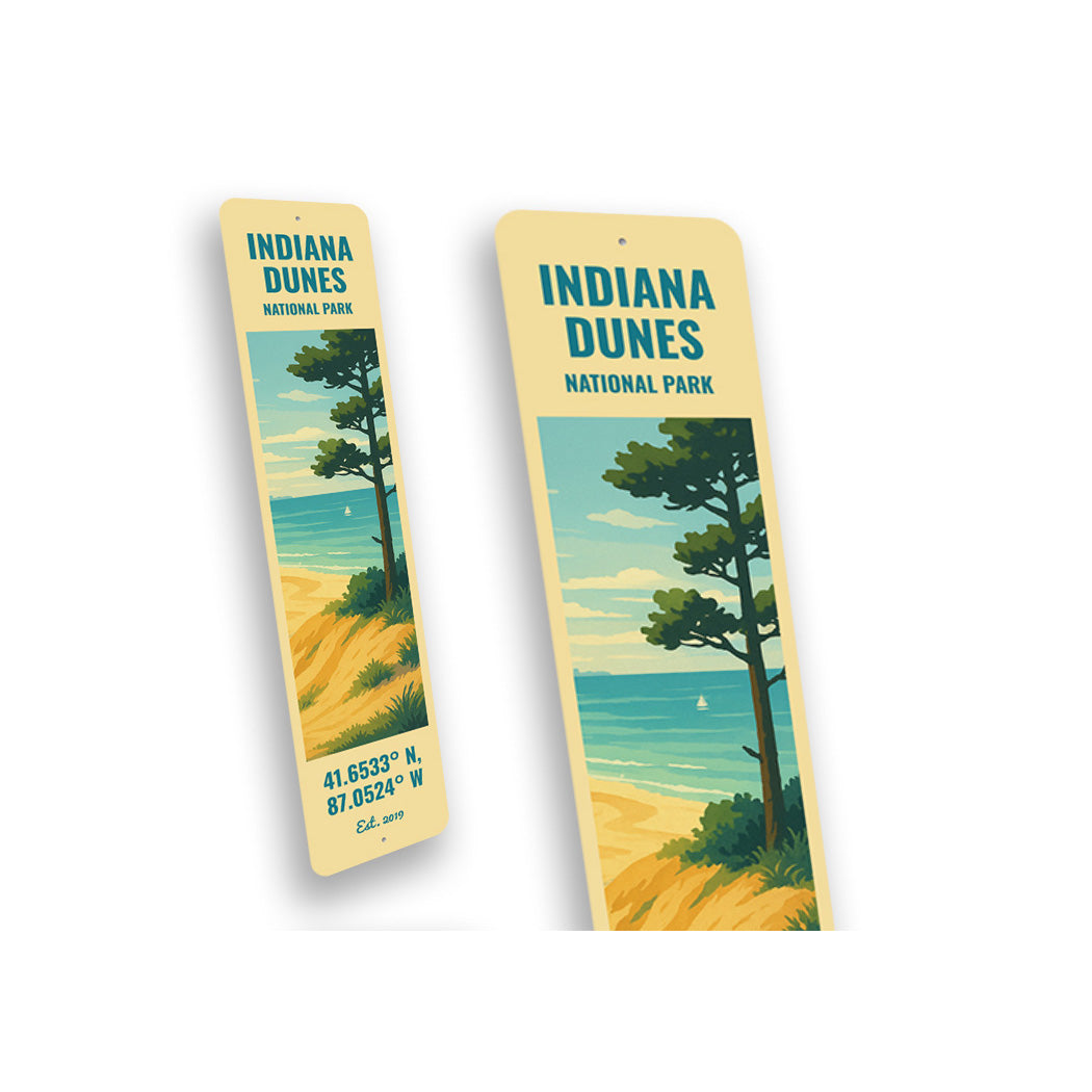 Indiana Dunes National Park Coordinates Established 2019 Sign