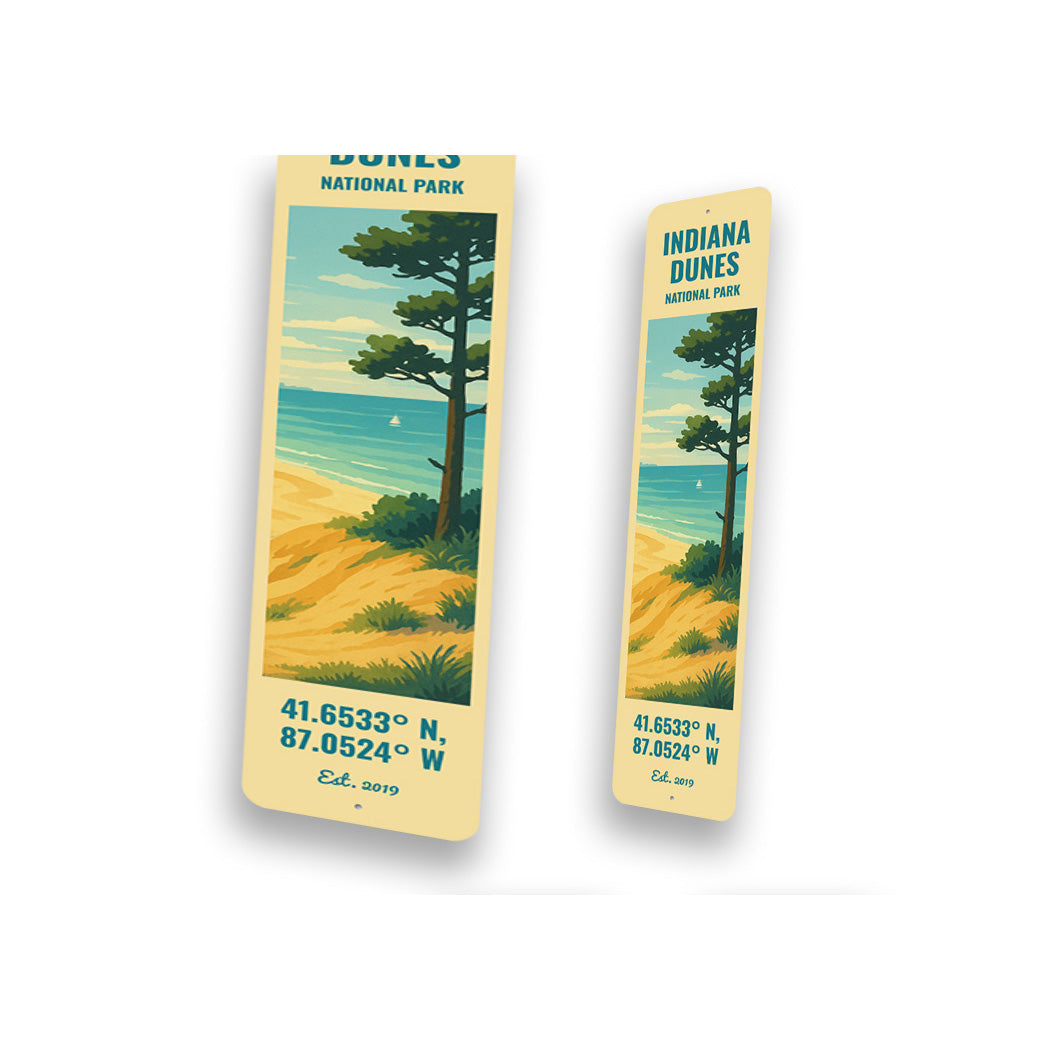 Indiana Dunes National Park Coordinates Established 2019 Sign