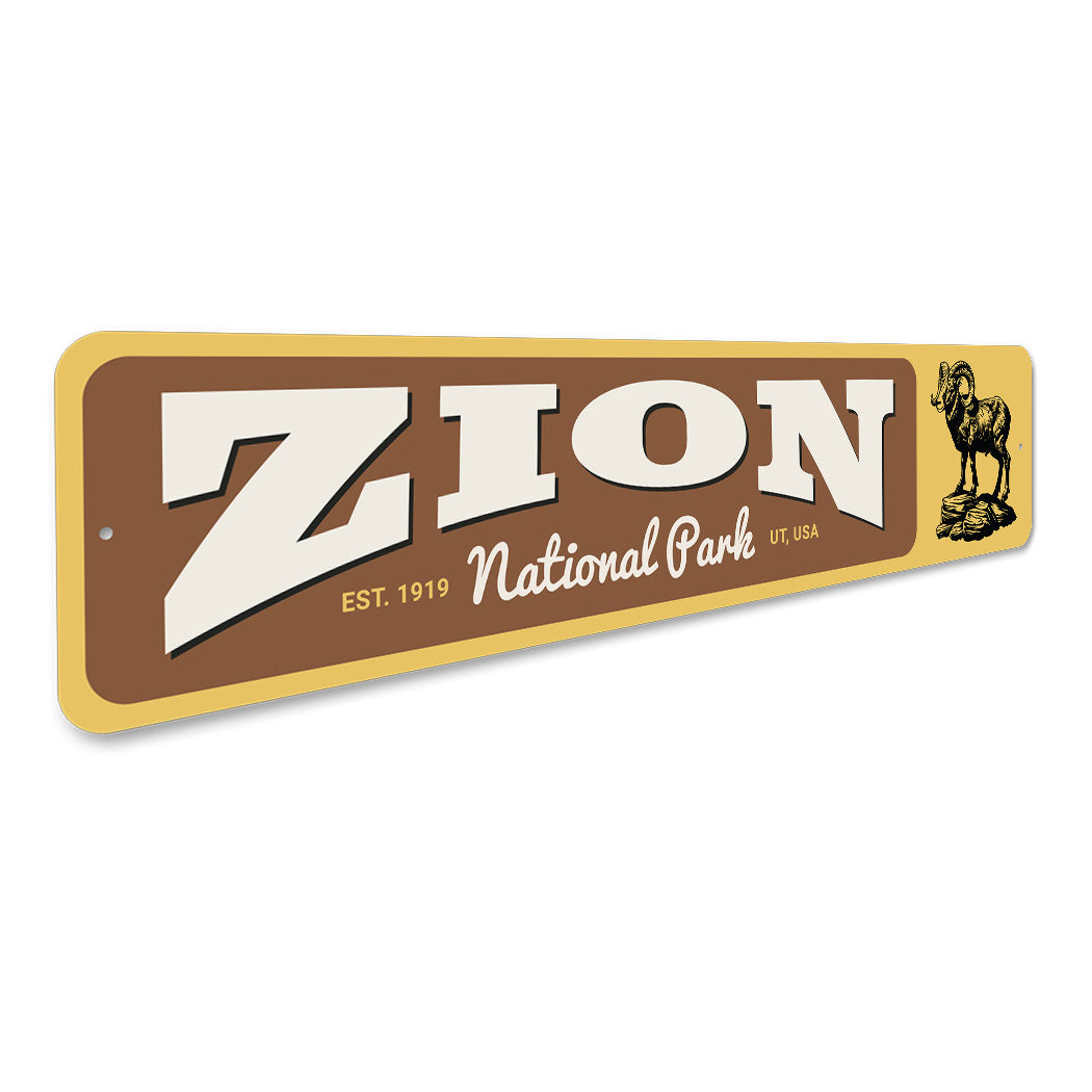 Zion National Park Est 1919 Utah Usa Sign
