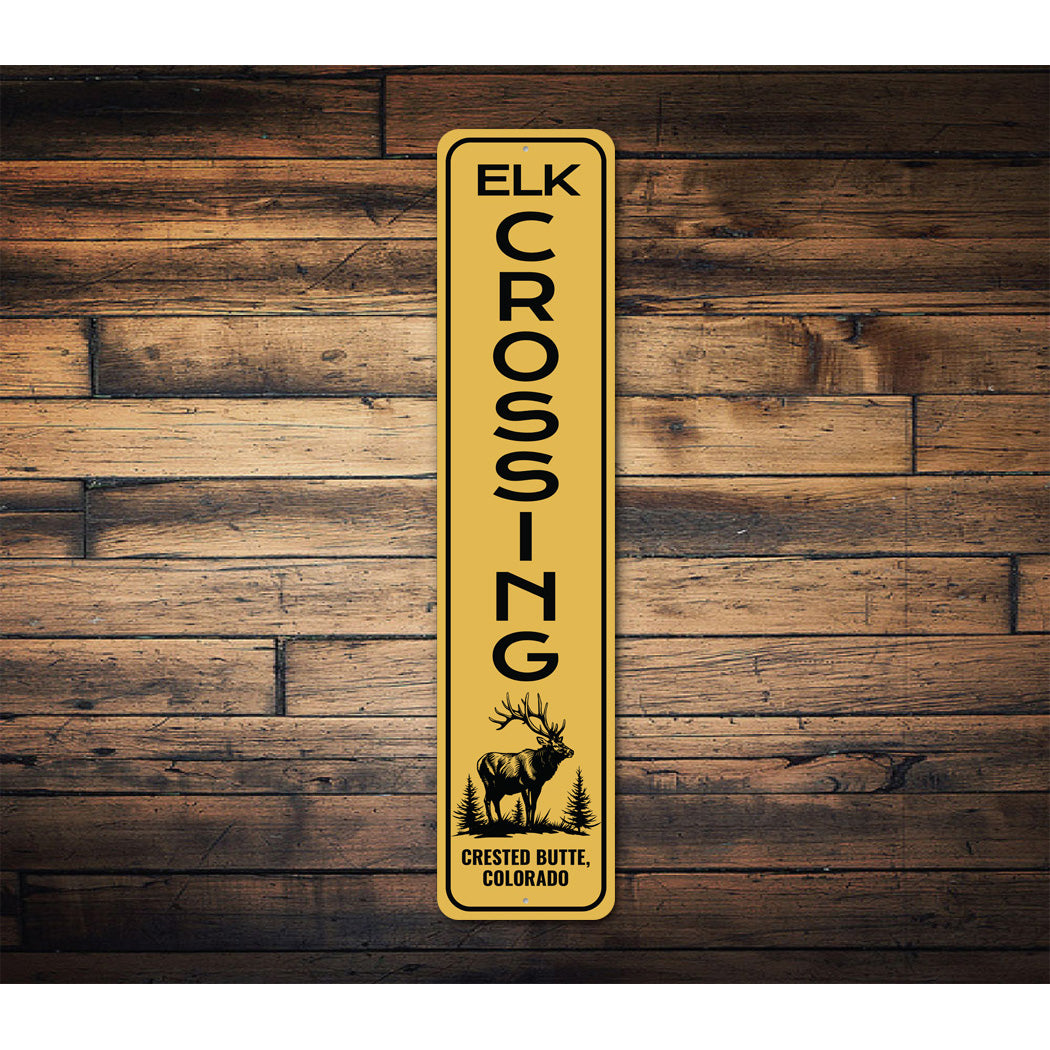 Elk Crossing Crested Butte Colorado Sign