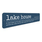 Lake House A Cozy Home By The Water Sign