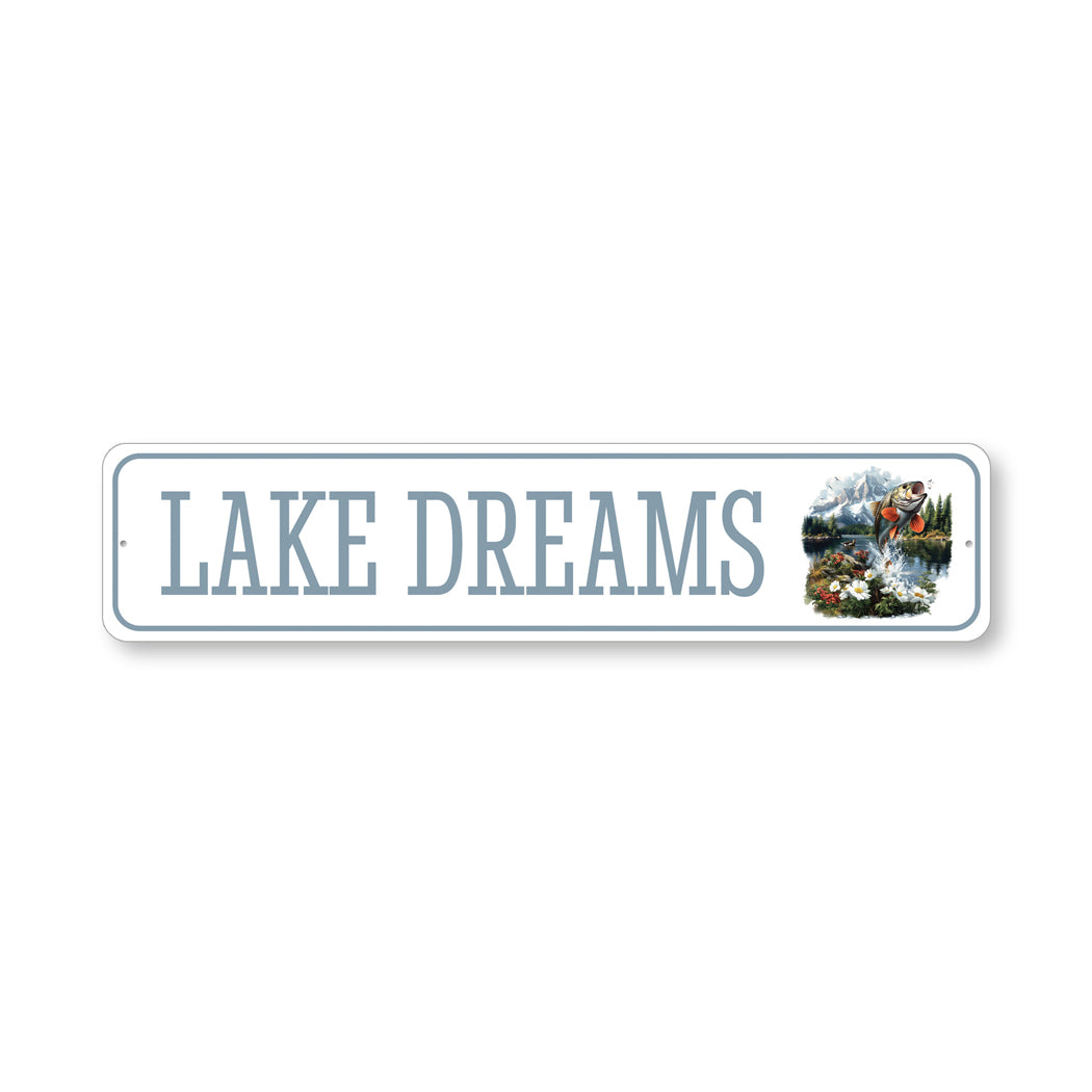 Lake Dreams Jumping Fish Sign