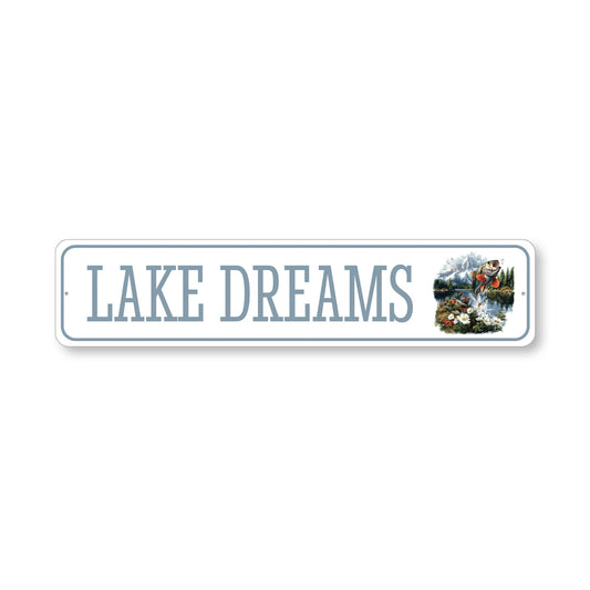 Lake Dreams Jumping Fish Sign