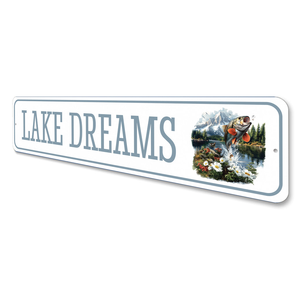 Lake Dreams Jumping Fish Sign