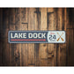 Lake Dock Open 24 Hours Crossed Paddles Sign