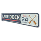 Lake Dock Open 24 Hours Crossed Paddles Sign