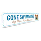 Pig Beach Big Major Cay Bahamas Gone Swimming Sign