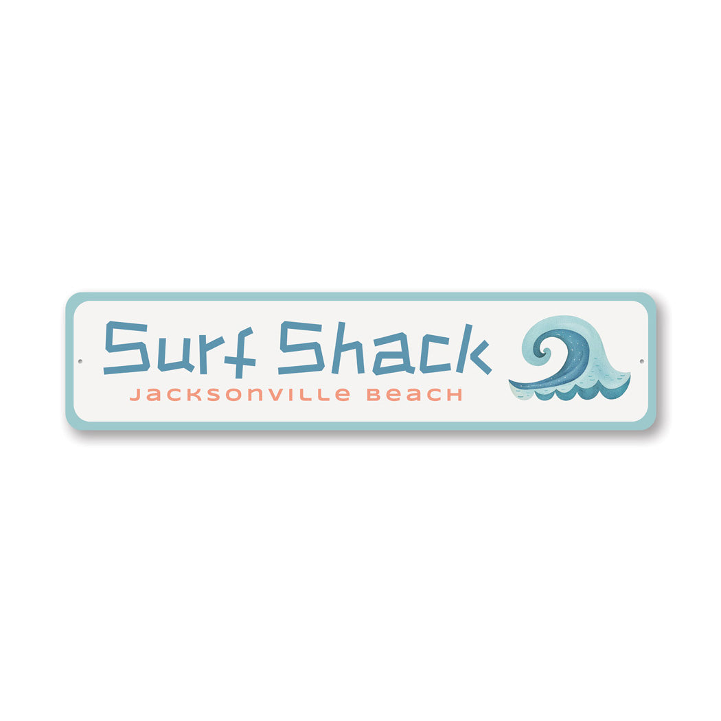 Surf Shack Personalized Ville Beach Wave Sign