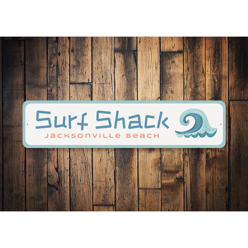 Surf Shack Personalized Ville Beach Wave Sign