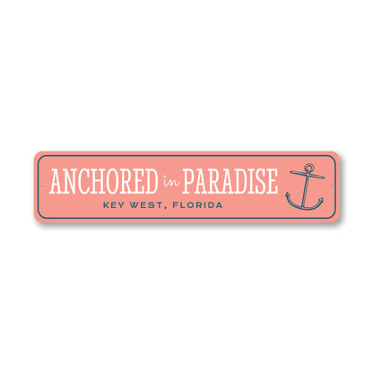 Anchored In Paradise Key West Florida Sign