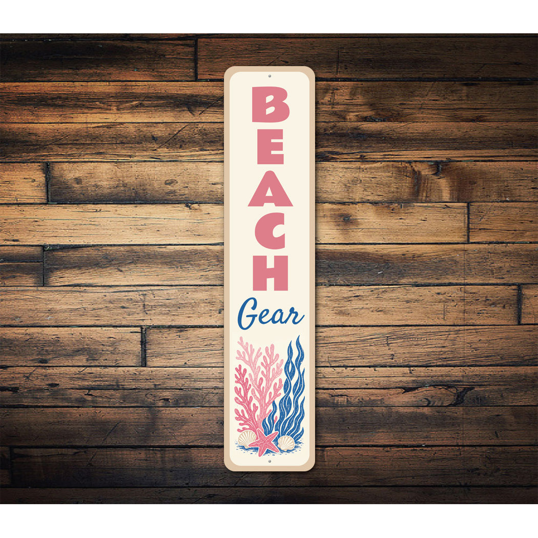 Beach Gear Vertical Underwater Seaweed Starfish Sign