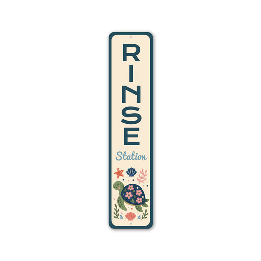 Rinse Station Vertical Turtle Sign