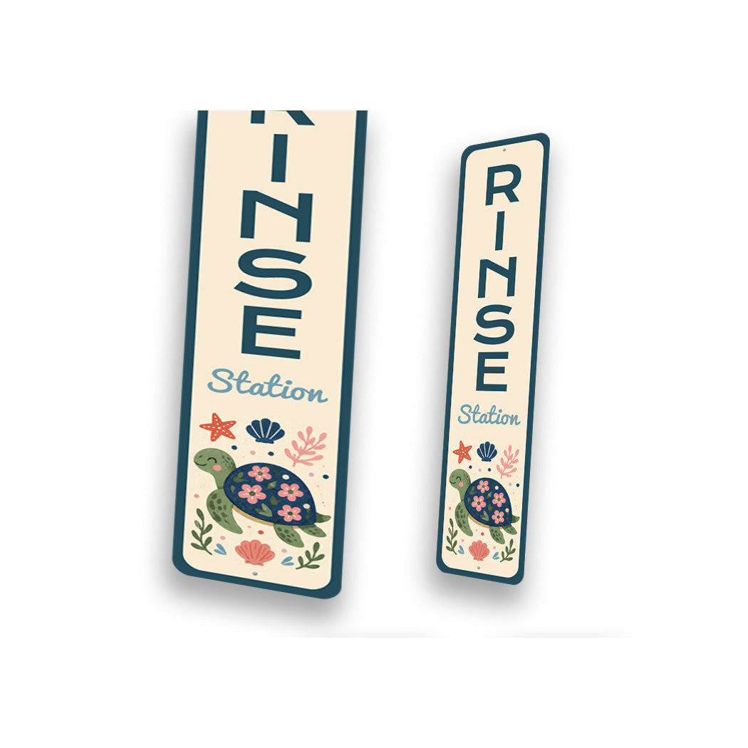 Rinse Station Vertical Turtle Sign
