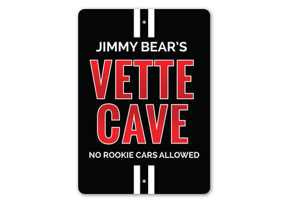 Personalized Vette Cave Chevy Corvette Sign