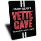 Personalized Vette Cave Chevy Corvette Sign