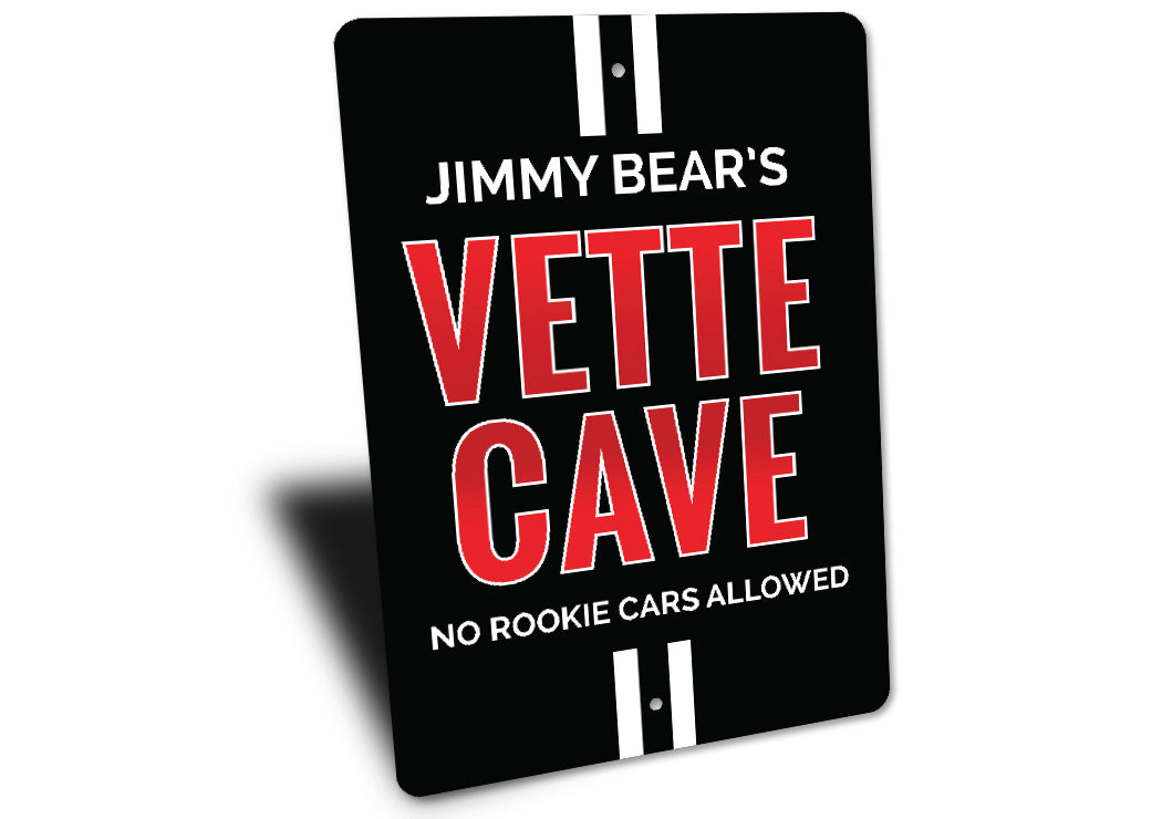 Personalized Vette Cave Chevy Corvette Sign