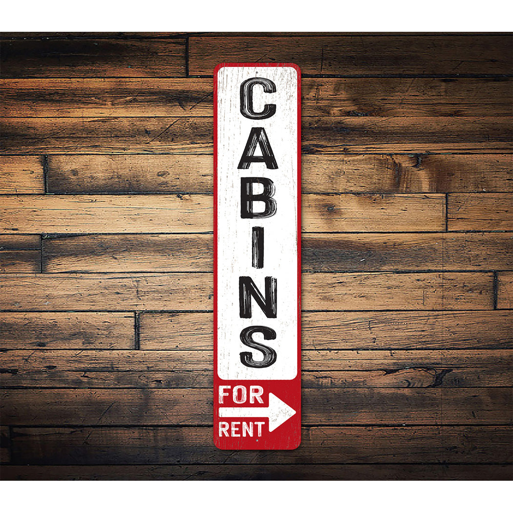 Cabins For Rent Arrow Direction Sign